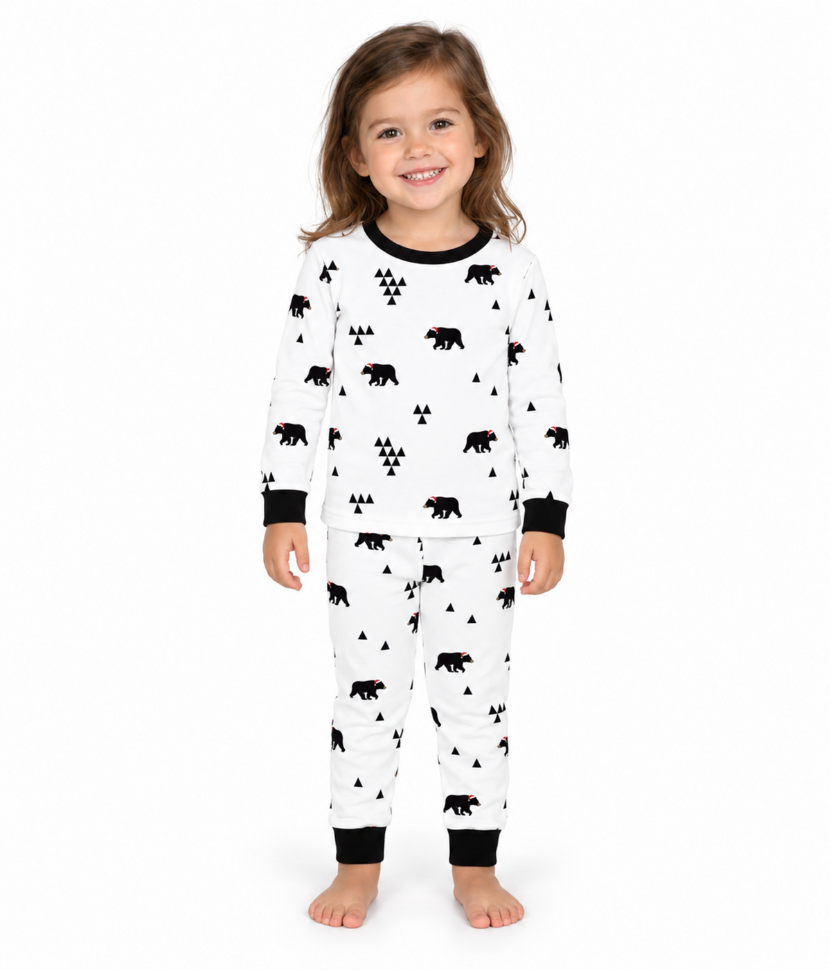 Toddler Girl's Beary Christmas Crew Neck Pajama Set Primary Image