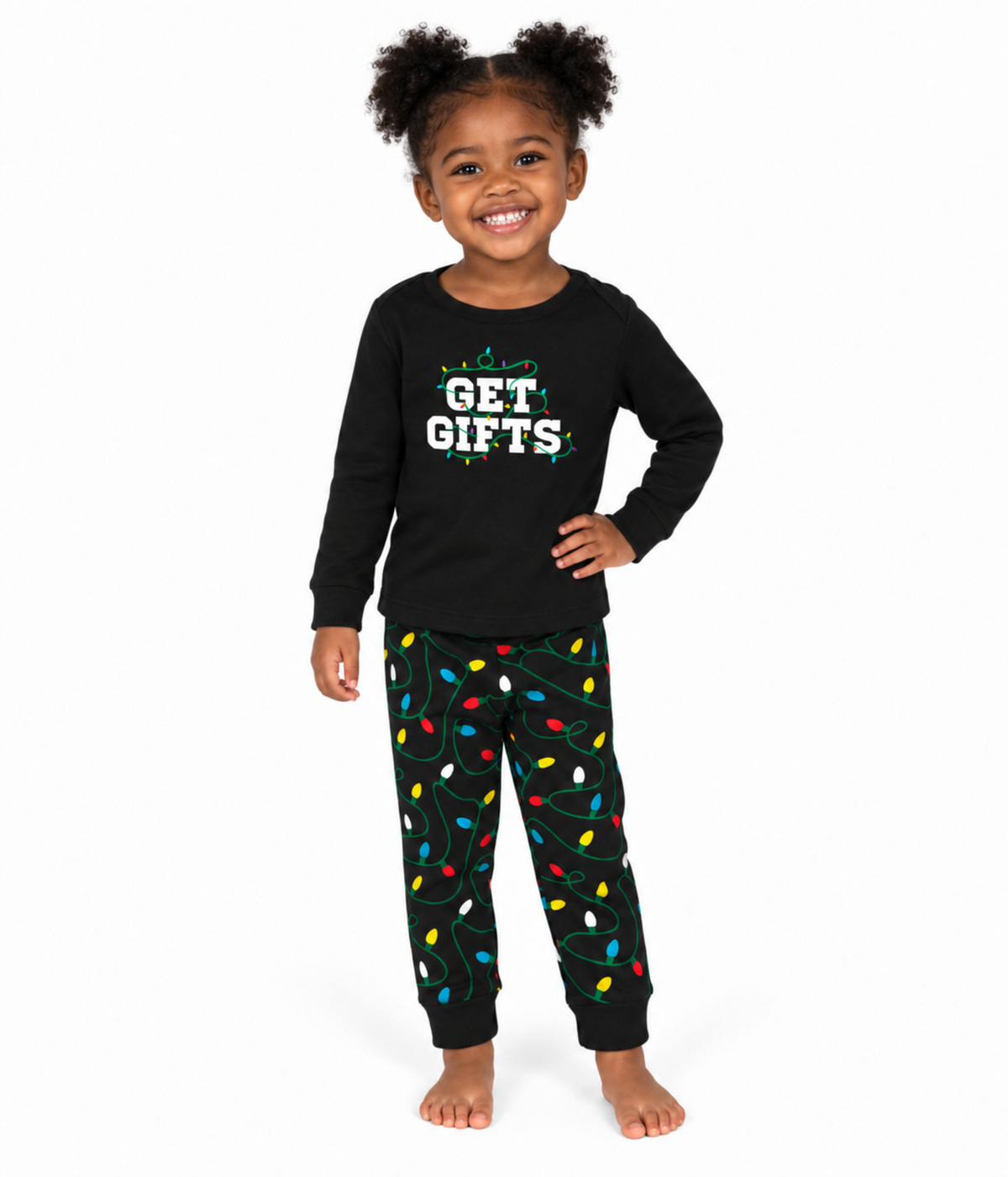 Toddler Girl's Get Gifts Crew Neck Pajama Set