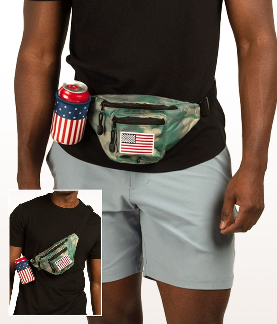 USA Camo Fanny Pack with Drink Holder Image 3