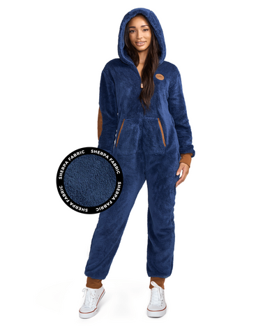 Women's Navy Sherpa Jumpsuit Primary Image