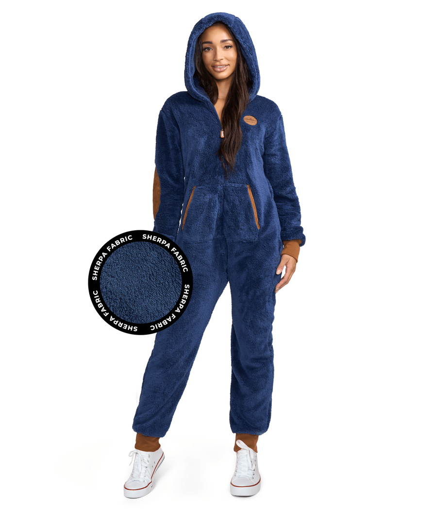 Women's Navy Sherpa Jumpsuit