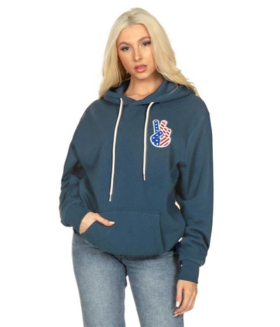 Women's Patriotic Peace Hoodie Image 2