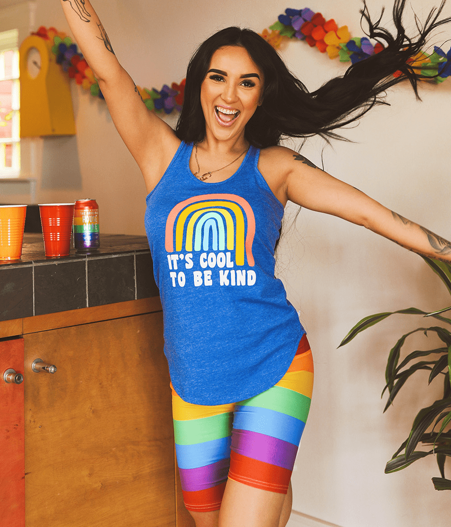 Rainbow biker top shorts h&m