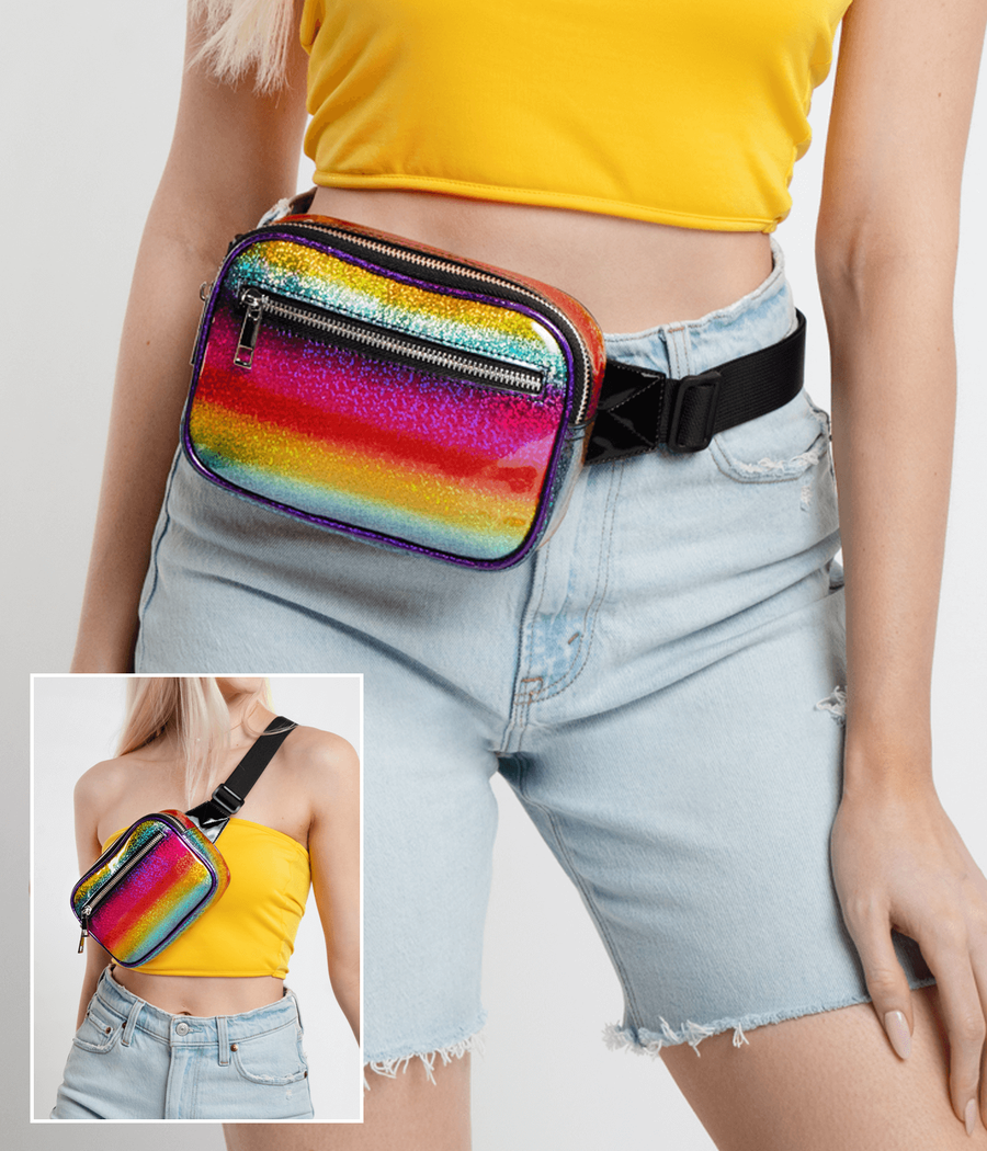 Rainbow Glitter Belt Bag Rainbow Outfits Tipsy Elves