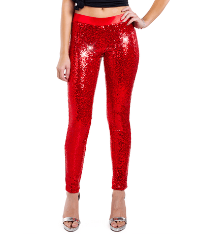 Red Sequin Leggings