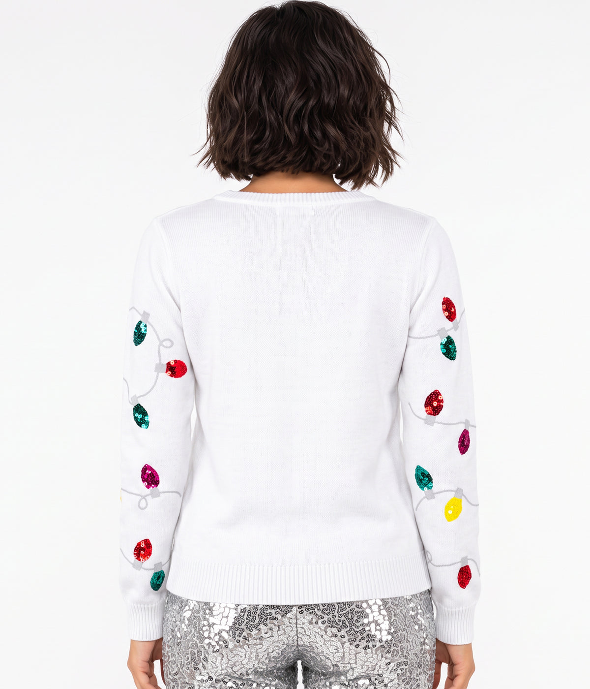 Women's Sequin Lights Ugly Christmas Sweater Image 2