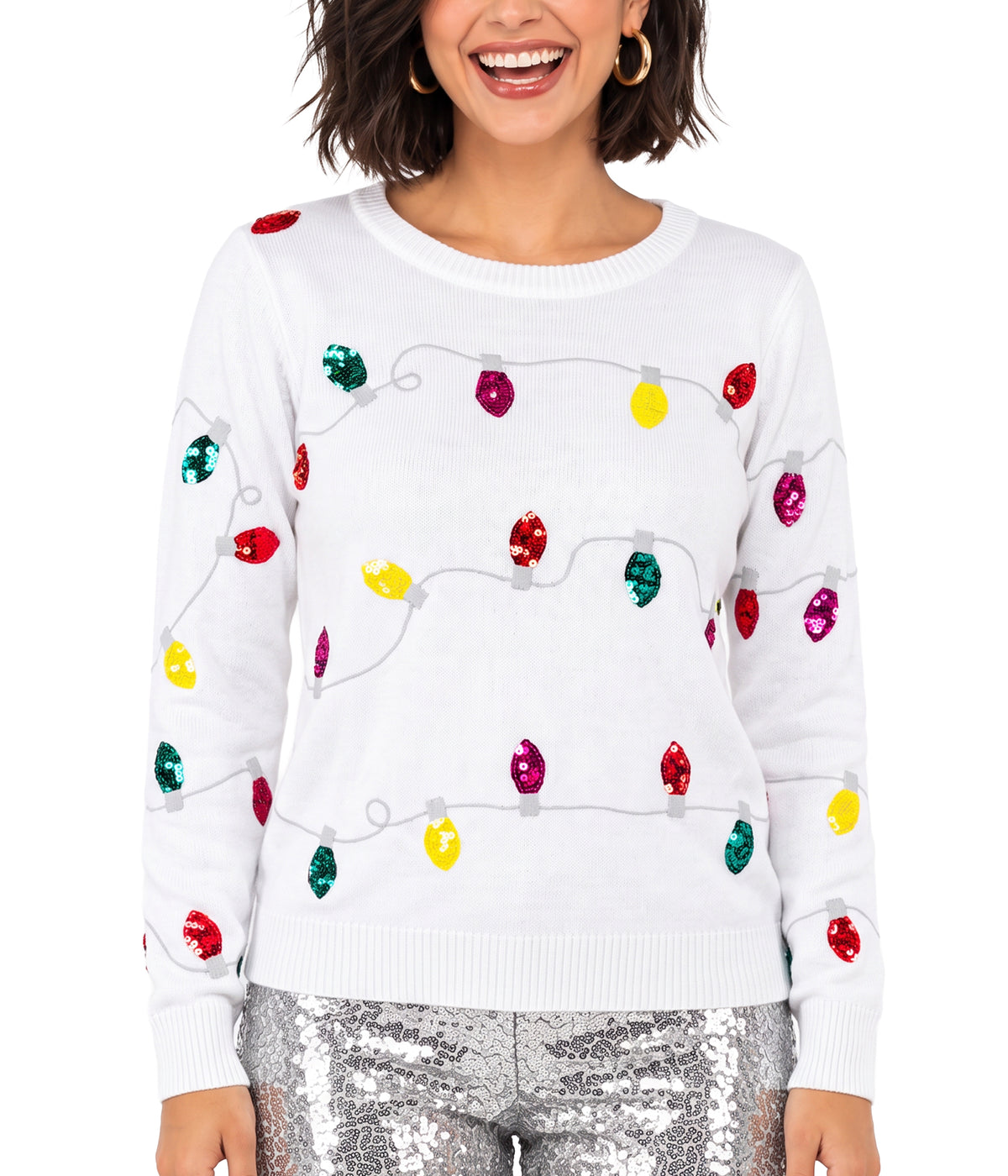 Women's Sequin Lights Ugly Christmas Sweater