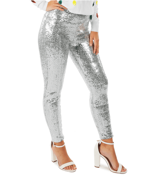High waisted silver deals leggings