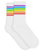 Men's White Rainbow Socks (Fits Sizes 8-11M)
