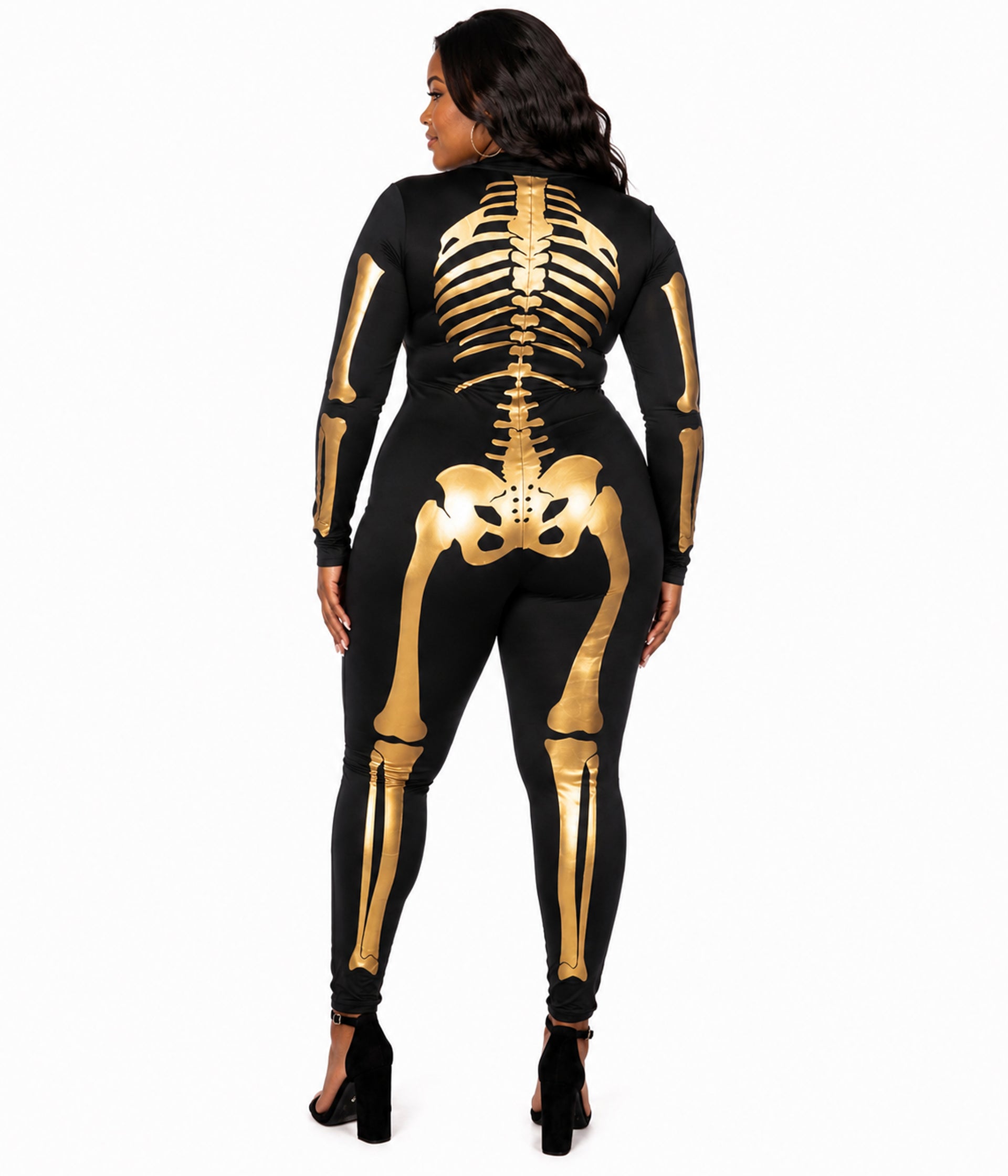 Gold Skeleton Bodysuit Plus Size Costume
