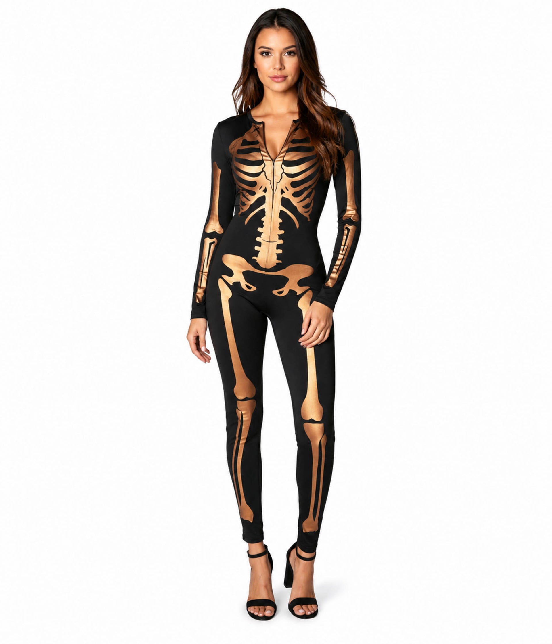 Bronze Skeleton Bodysuit Costume