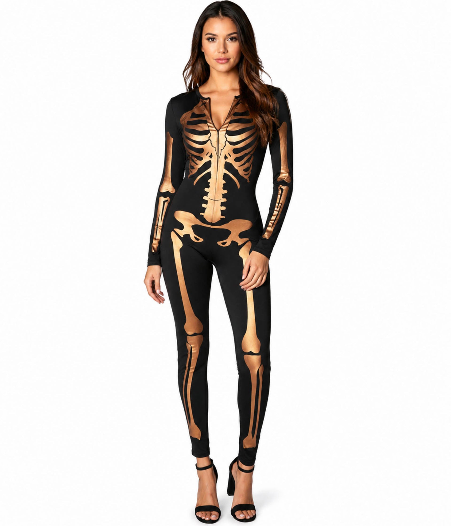 Bronze Skeleton Bodysuit Costume