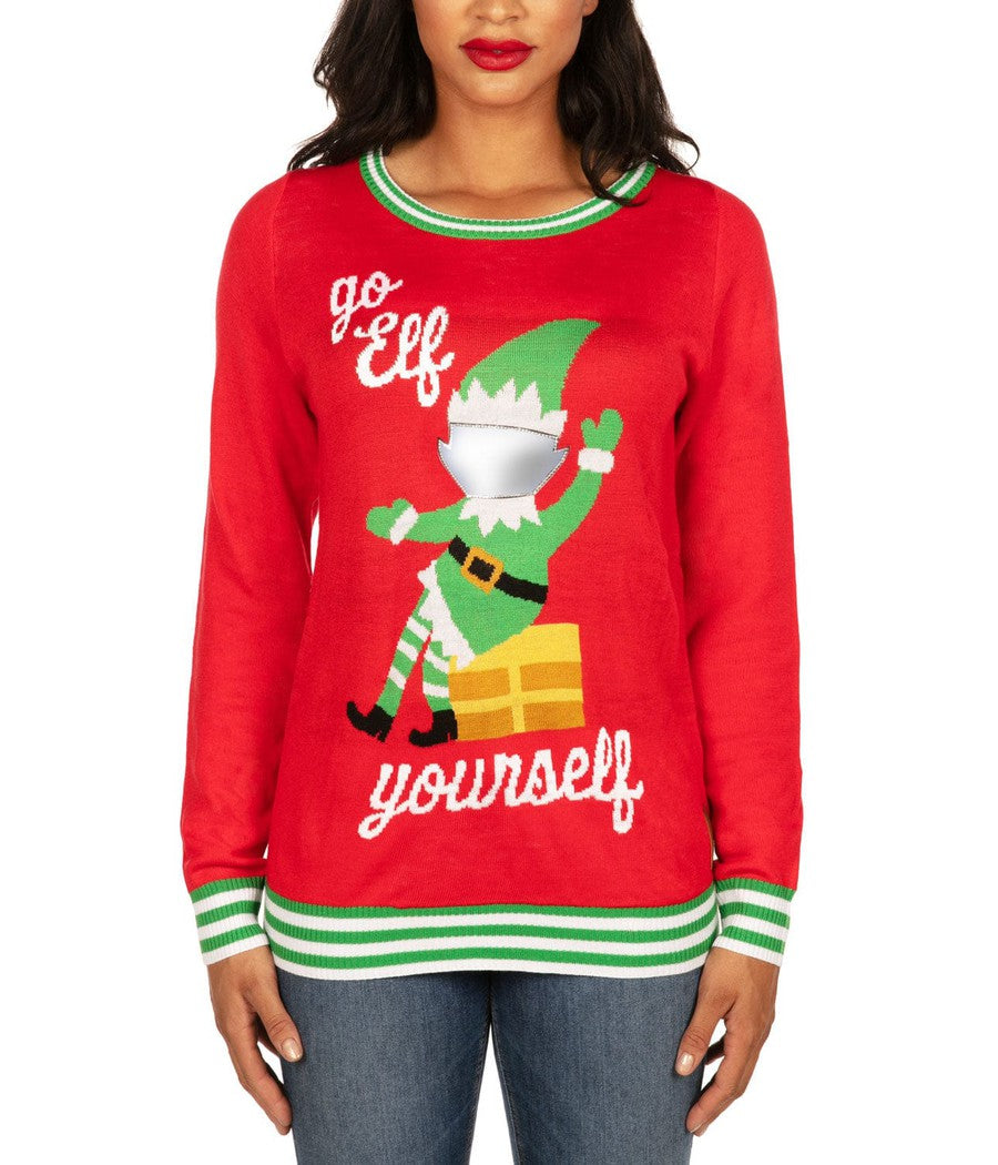 Women's Go Elf Yourself Ugly Christmas Sweater Image 6