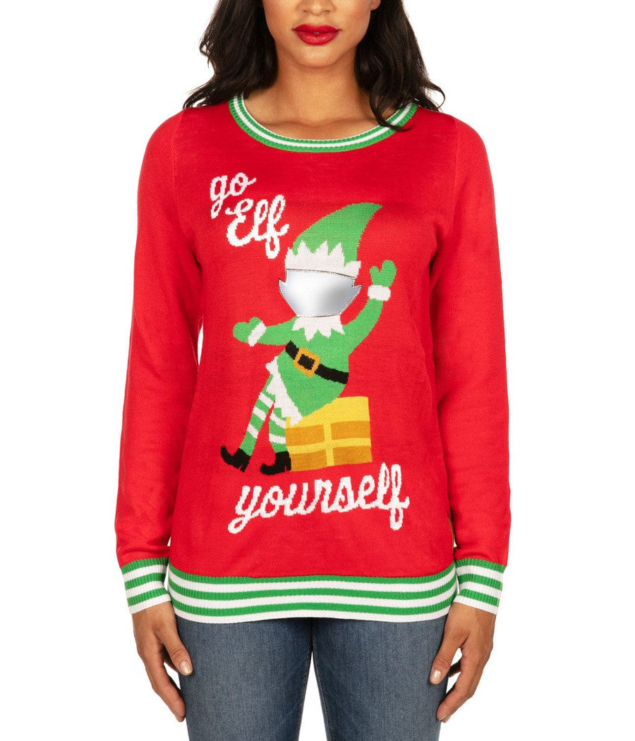 Women's Go Elf Yourself Ugly Christmas Sweater