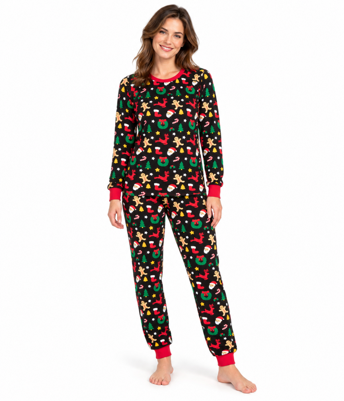 Women's Cookie Cutter Crew Neck Pajama Set Primary Image