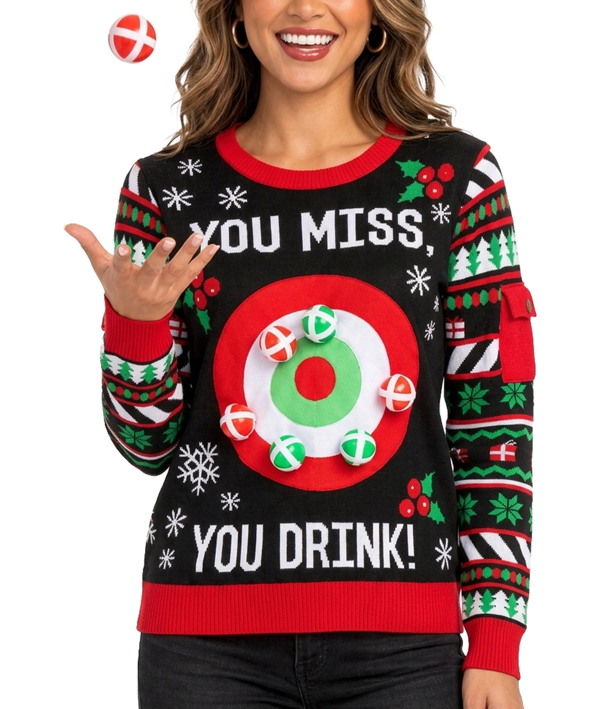 Women's Drinking Game Ugly Christmas Sweater Image 2