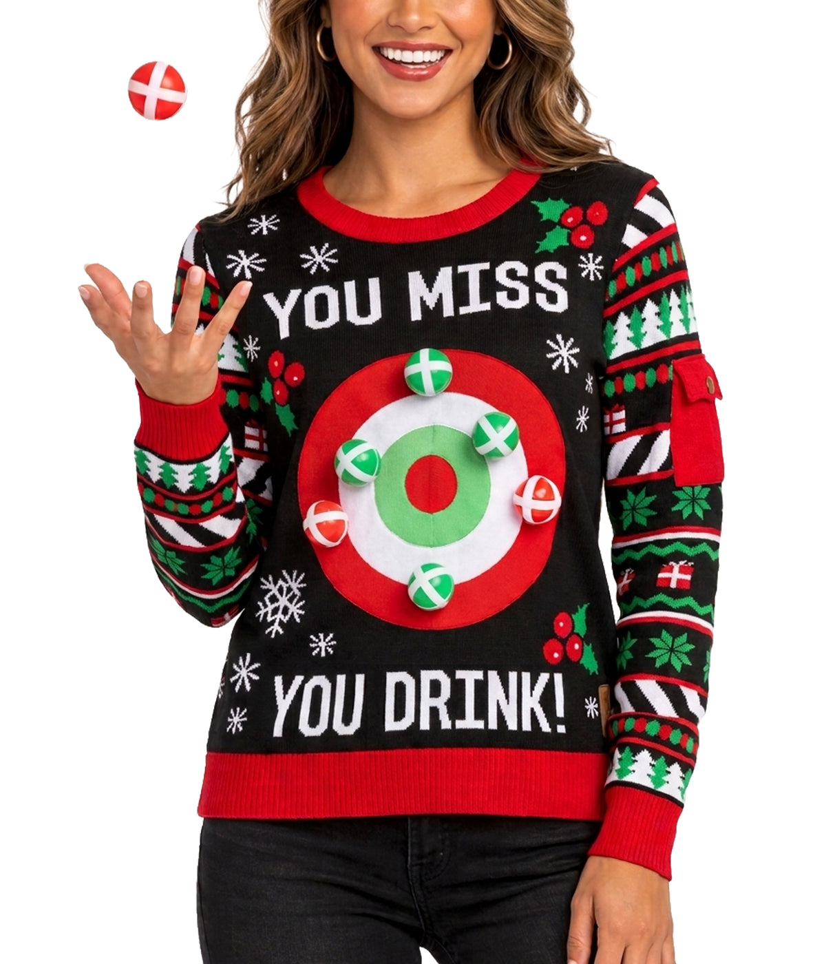 Women's Drinking Game Ugly Christmas Sweater