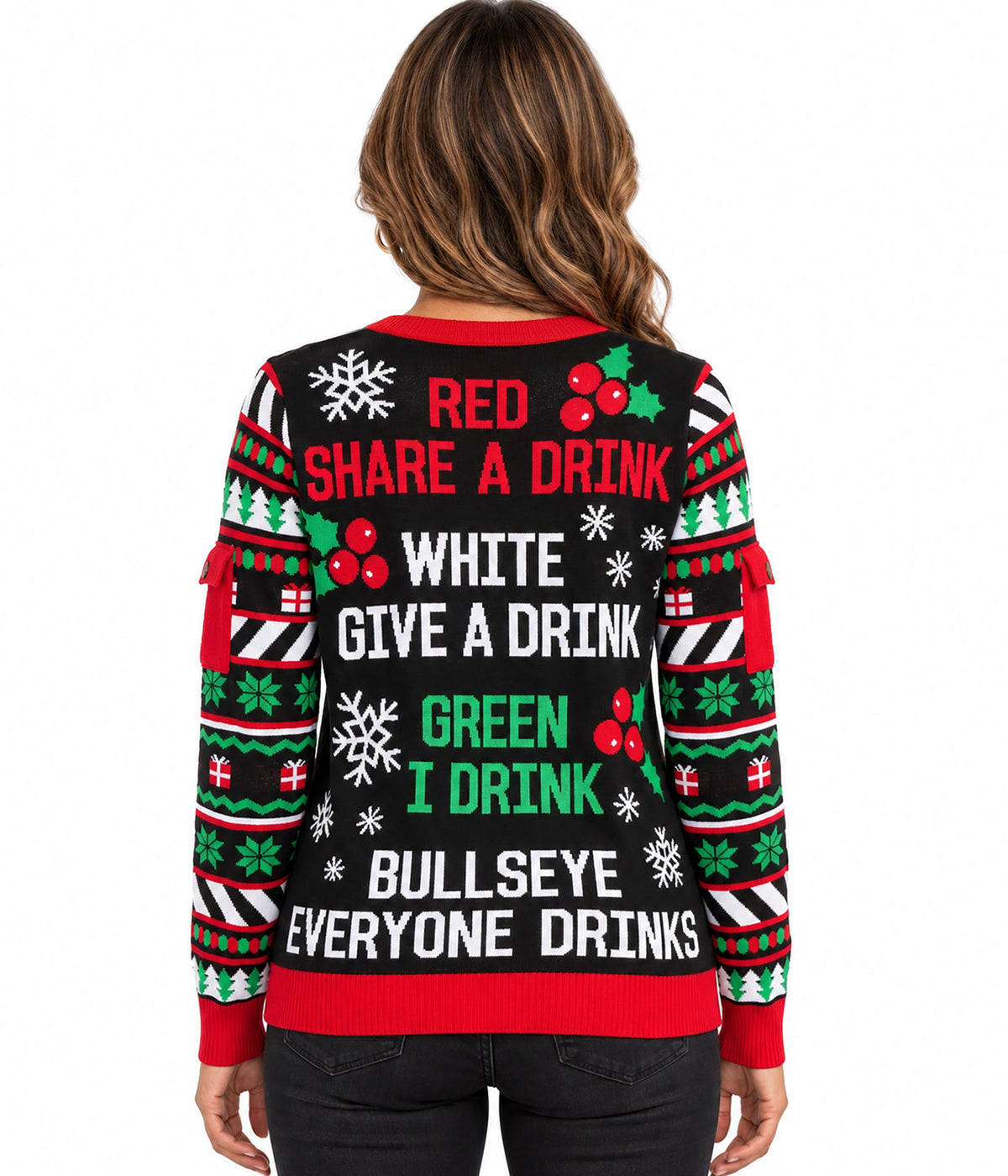 Women's Drinking Game Ugly Christmas Sweater