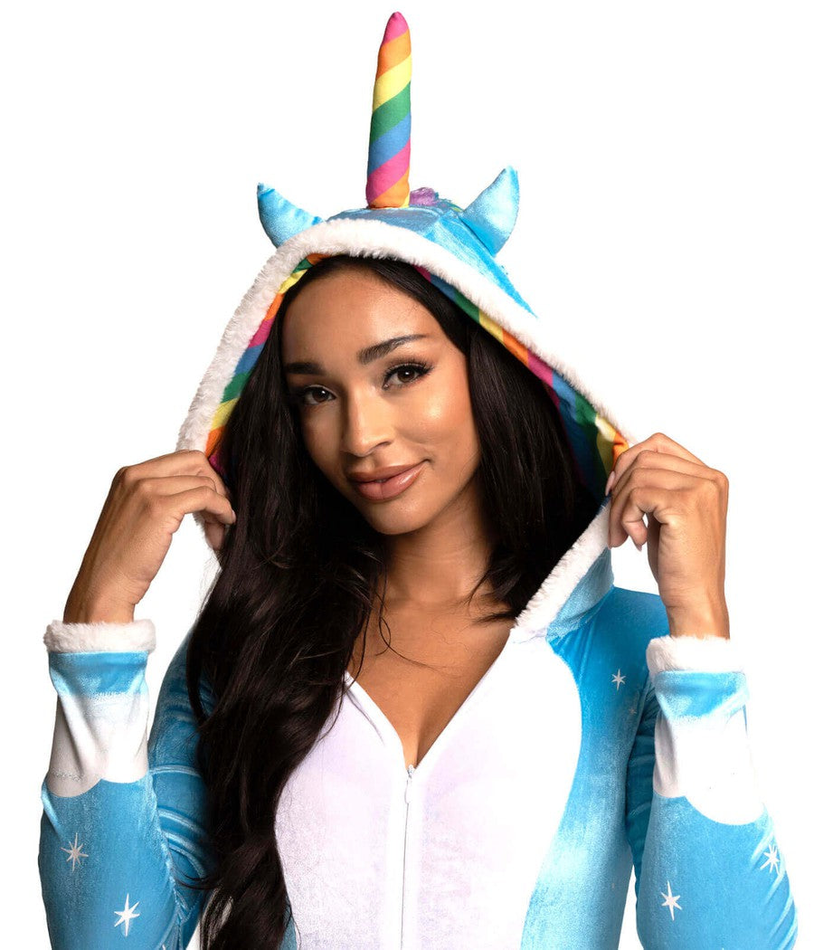 Women's Blue Unicorn Costume Image 4