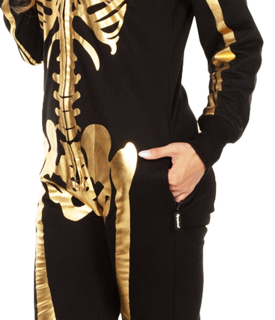 Women's Gold Skeleton Costume Image 5