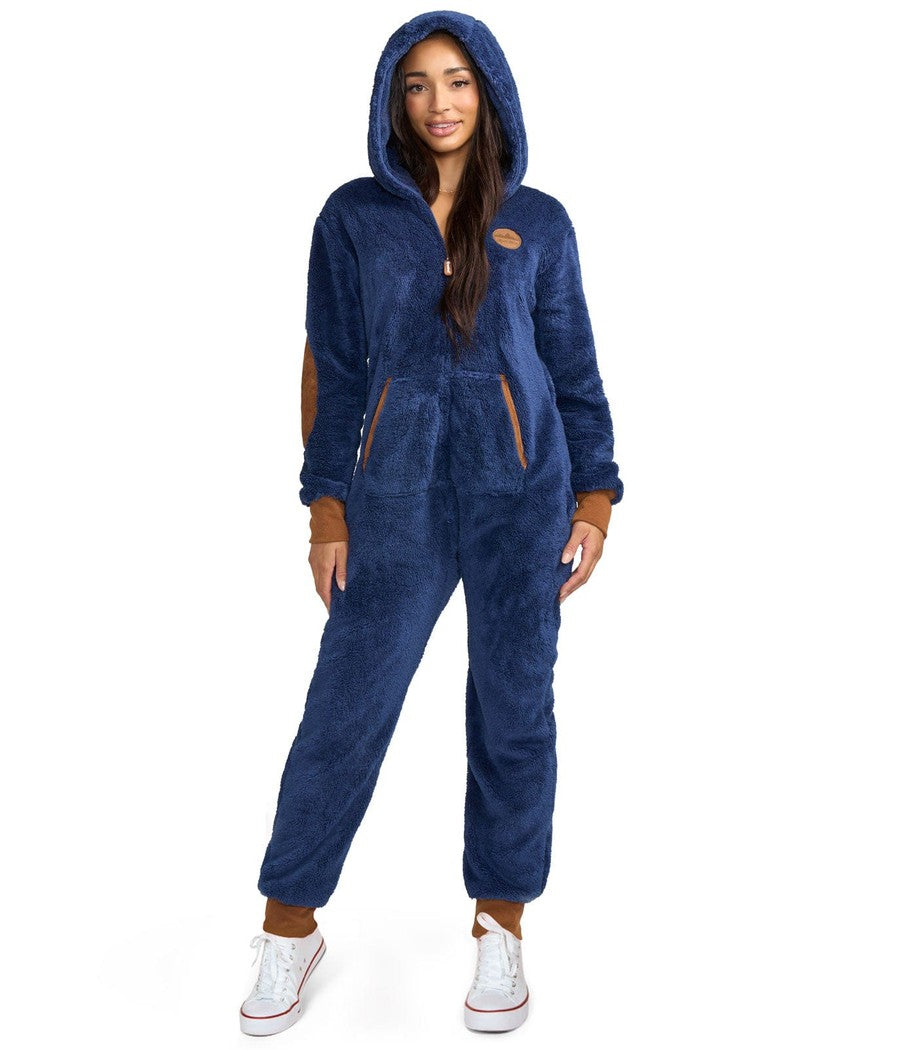 Women's Navy Sherpa Jumpsuit