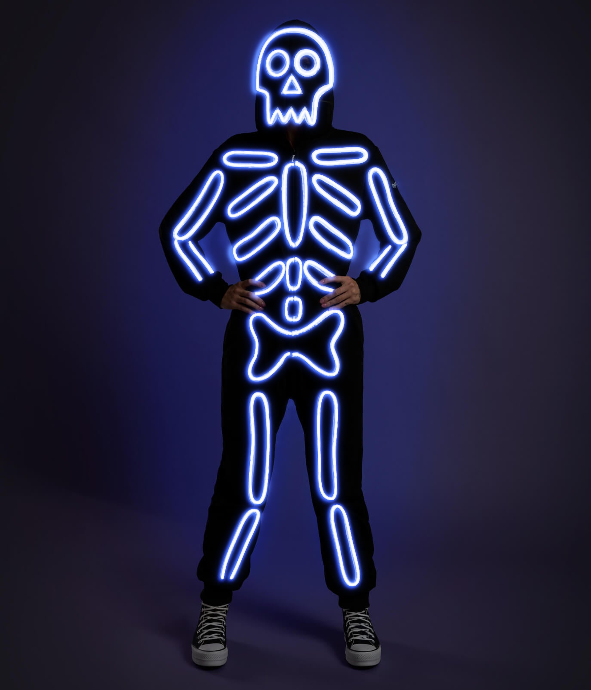 Women's Neon LED Light Up Skeleton Costume
