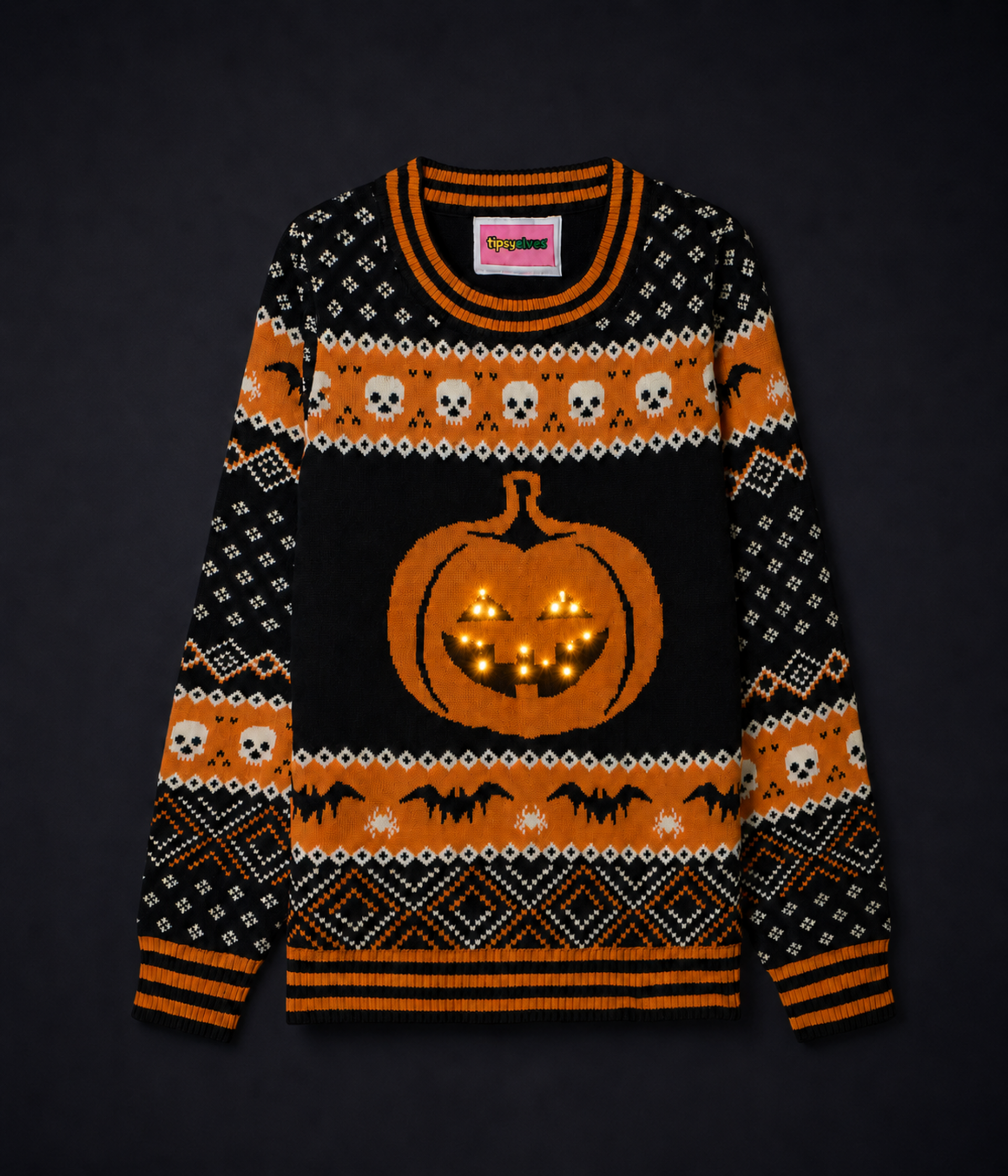 Women's Pumpkin Light Up Halloween Sweater