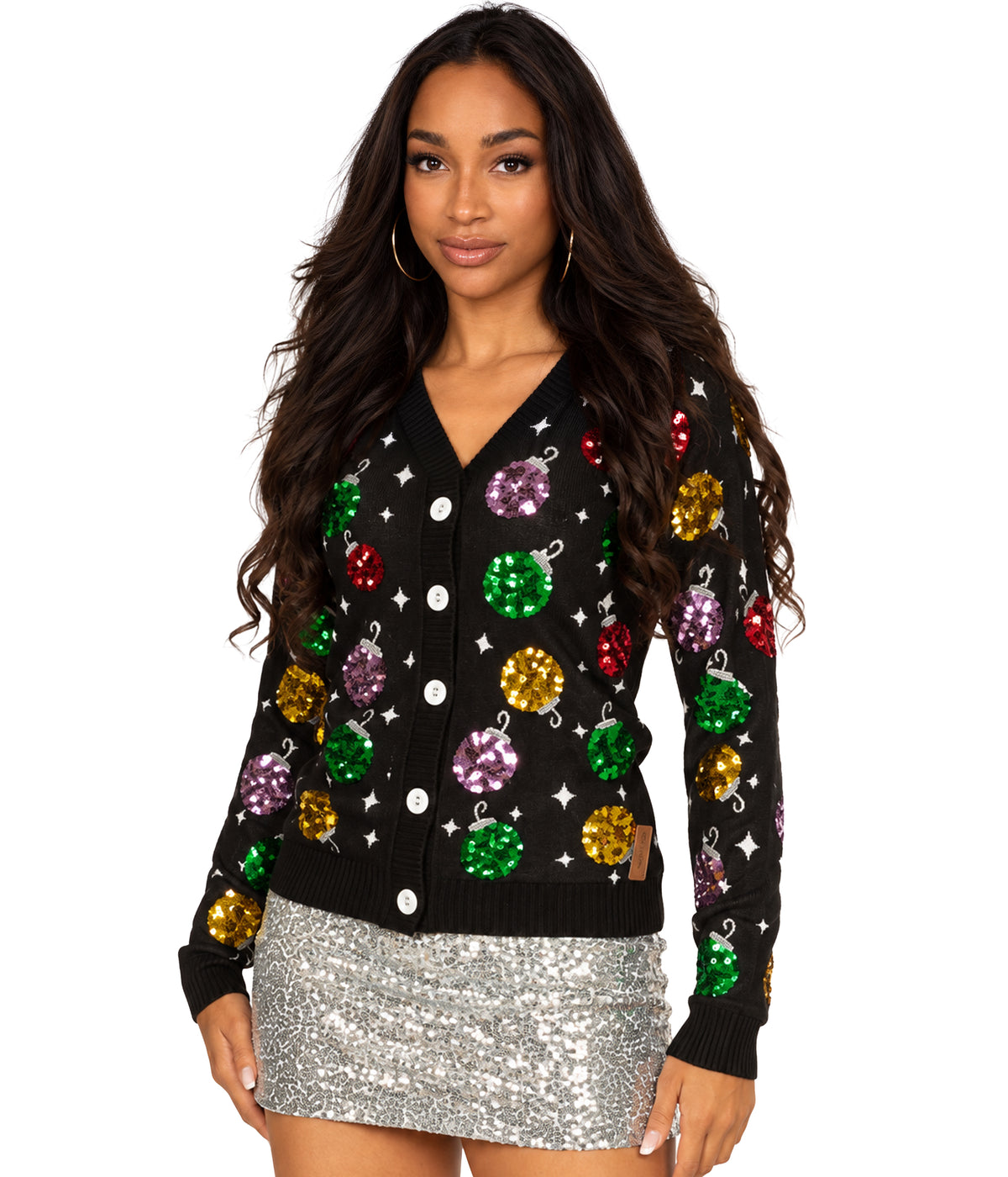 Women's Sequin Ornaments Cardigan Sweater Image 2