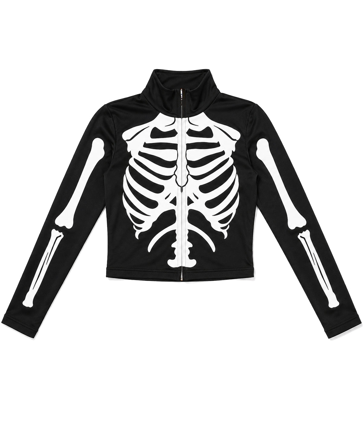 Women's Skeleton Long Sleeve Crop Top