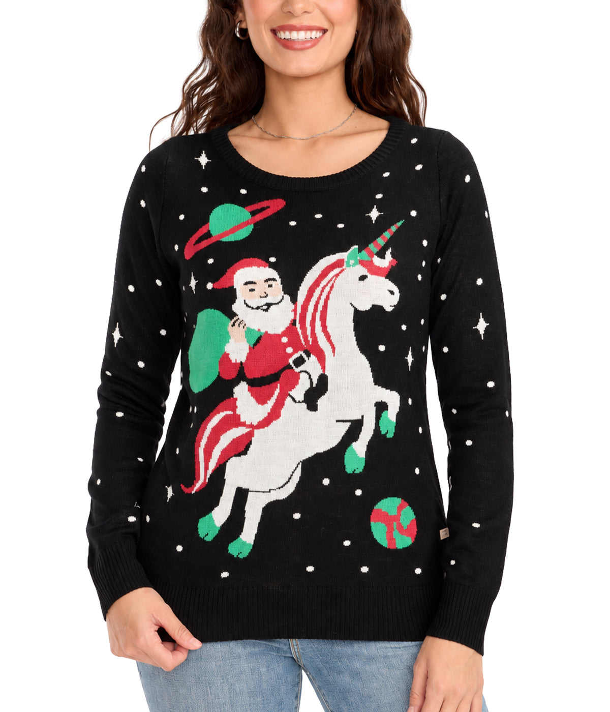Women's Santa Unicorn Ugly Christmas Sweater