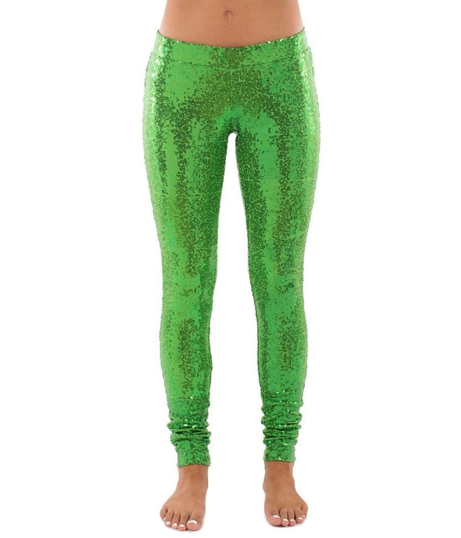 Green Sequin Leggings