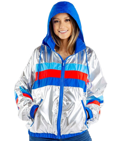 Women's Natural Light Metallic Windbreaker Jacket Image 3