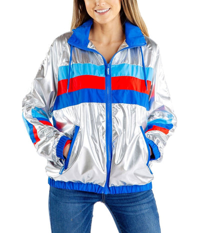 Women's Natural Light Metallic Windbreaker Jacket