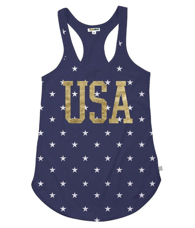 Women's Gold Foil USA Tank Top