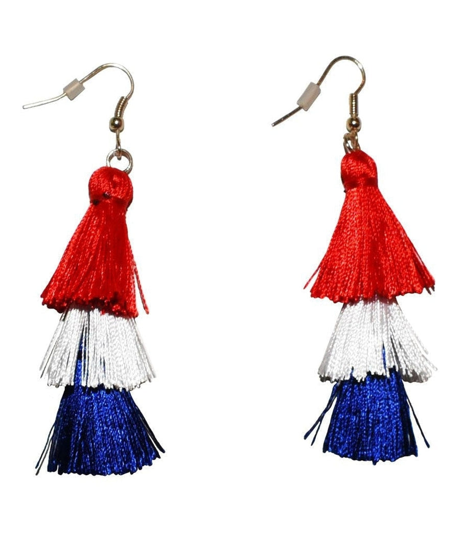 Patriotic Tassel Earrings Image 2