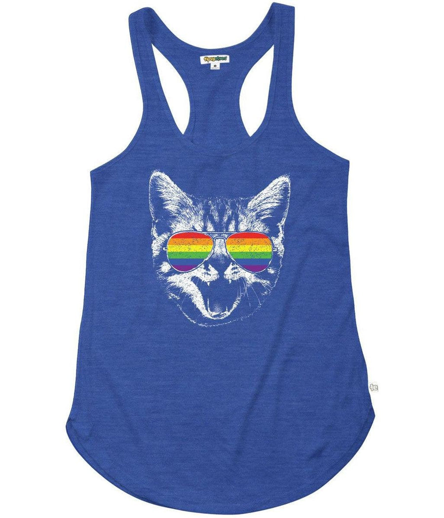 Pride Cat Racerback Tank Top (Blue)