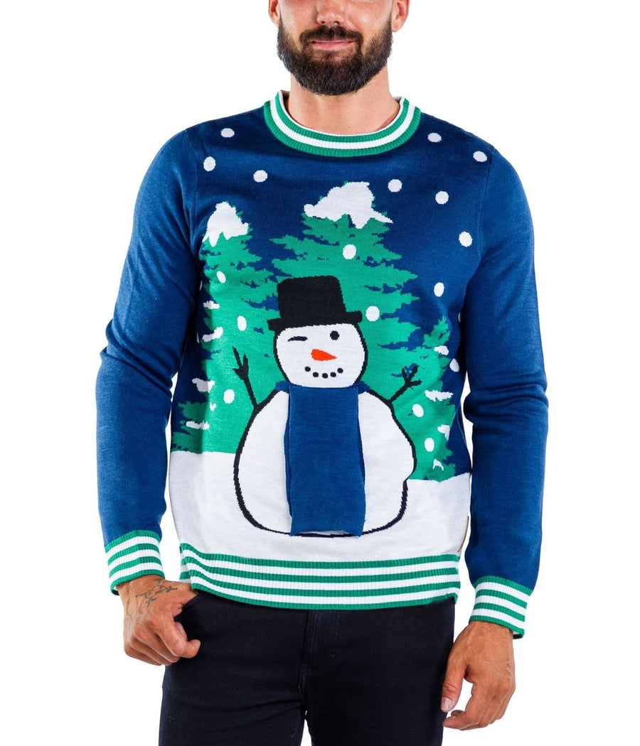 Men's Peekaboo Snowman Ugly Christmas Sweater