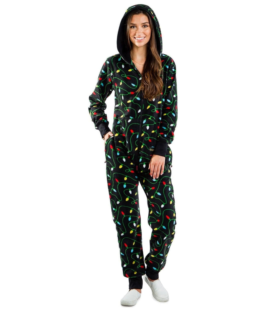 Women's String of Christmas Lights Jumpsuit Primary Image