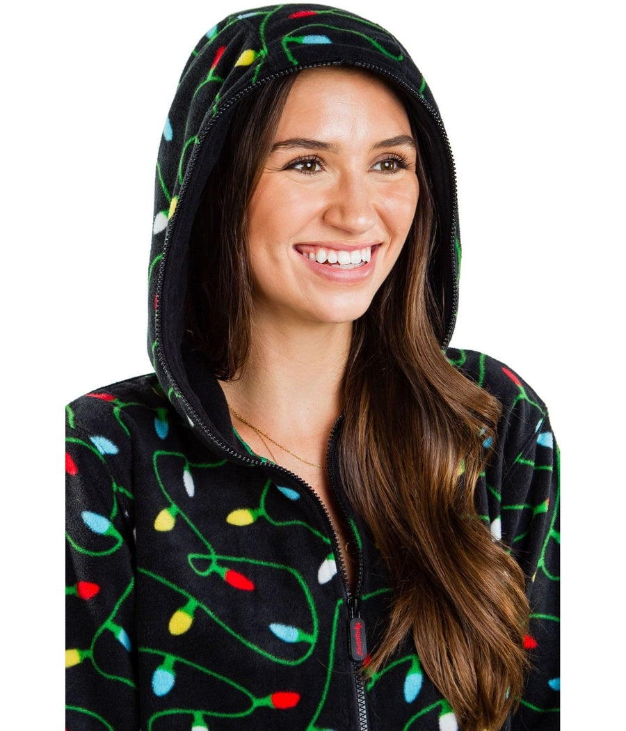 Women's String of Christmas Lights Jumpsuit Image 3::Women's String of Christmas Lights Jumpsuit
