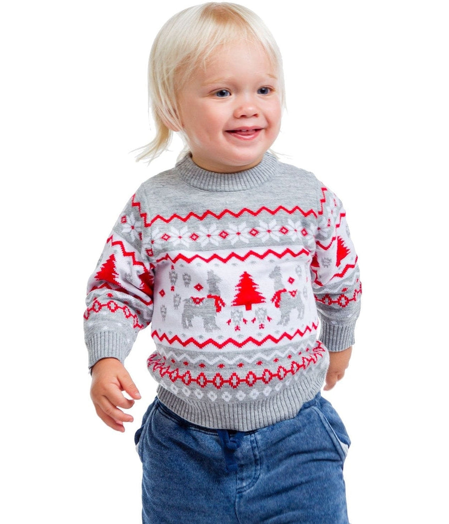 Baby / Toddler Grey Llama Sweater