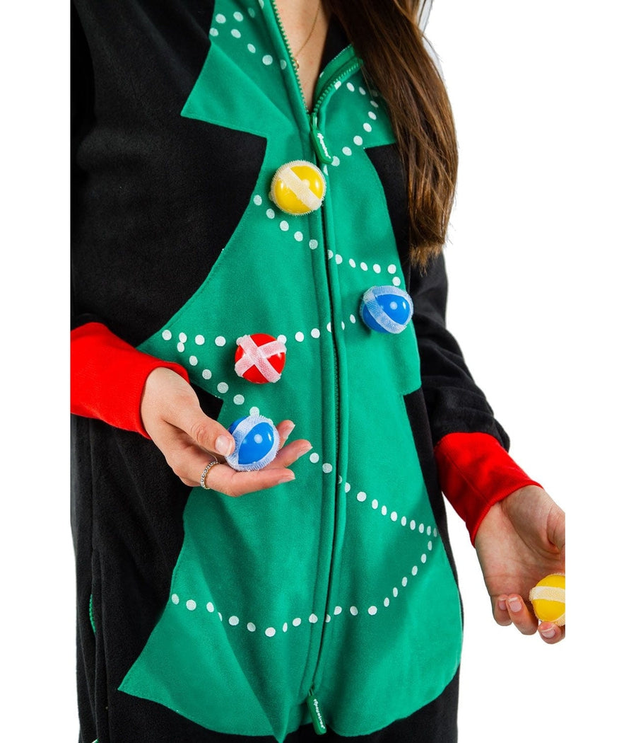Women's Christmas Tree Toss Game Jumpsuit Image 4