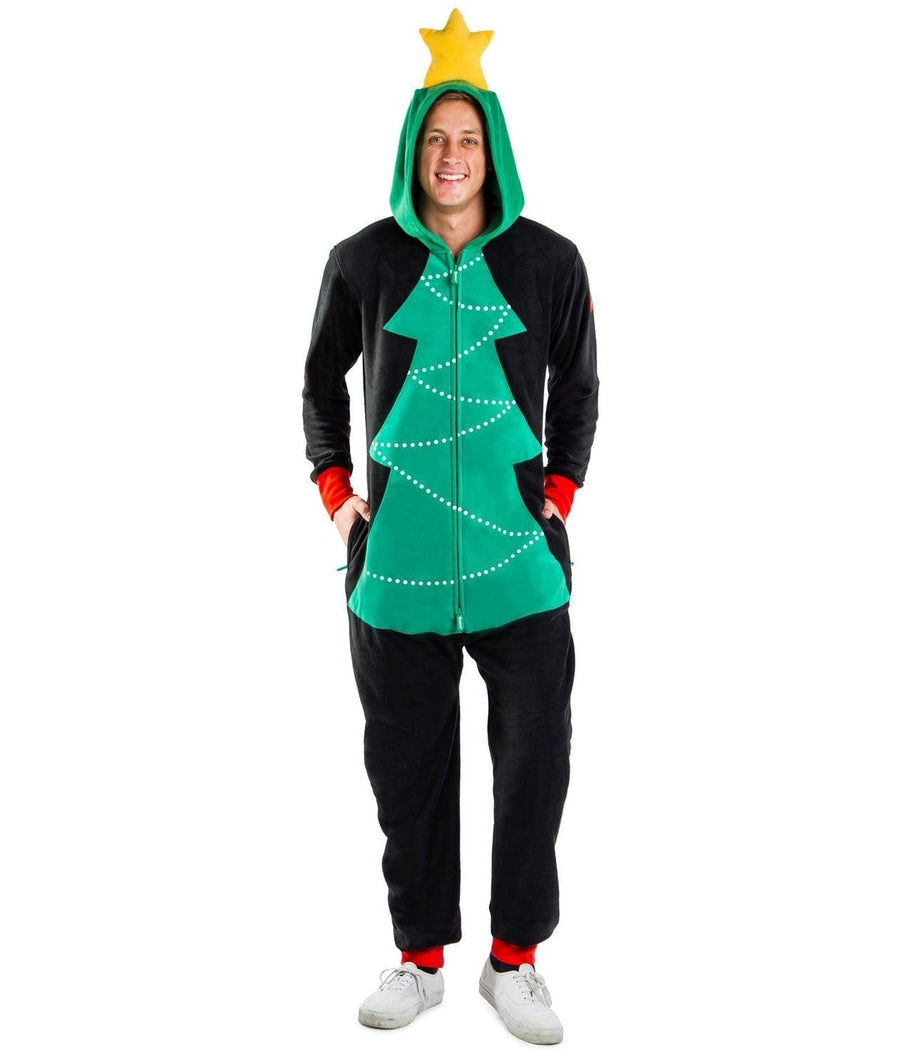 Men's Christmas Tree Toss Game Jumpsuit Image 3