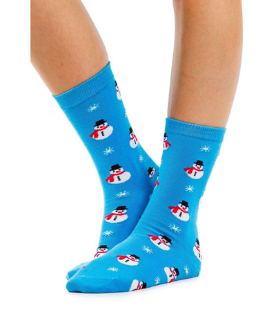 Women's Snowman Crew Socks (Fits Sizes 6-11W)