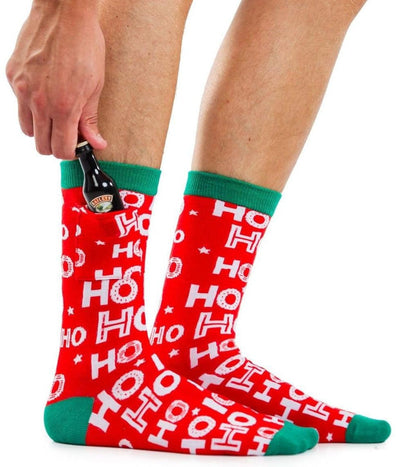 Men's Ho Ho Ho Socks with Pocket (Fits Sizes 8-11M) Primary Image