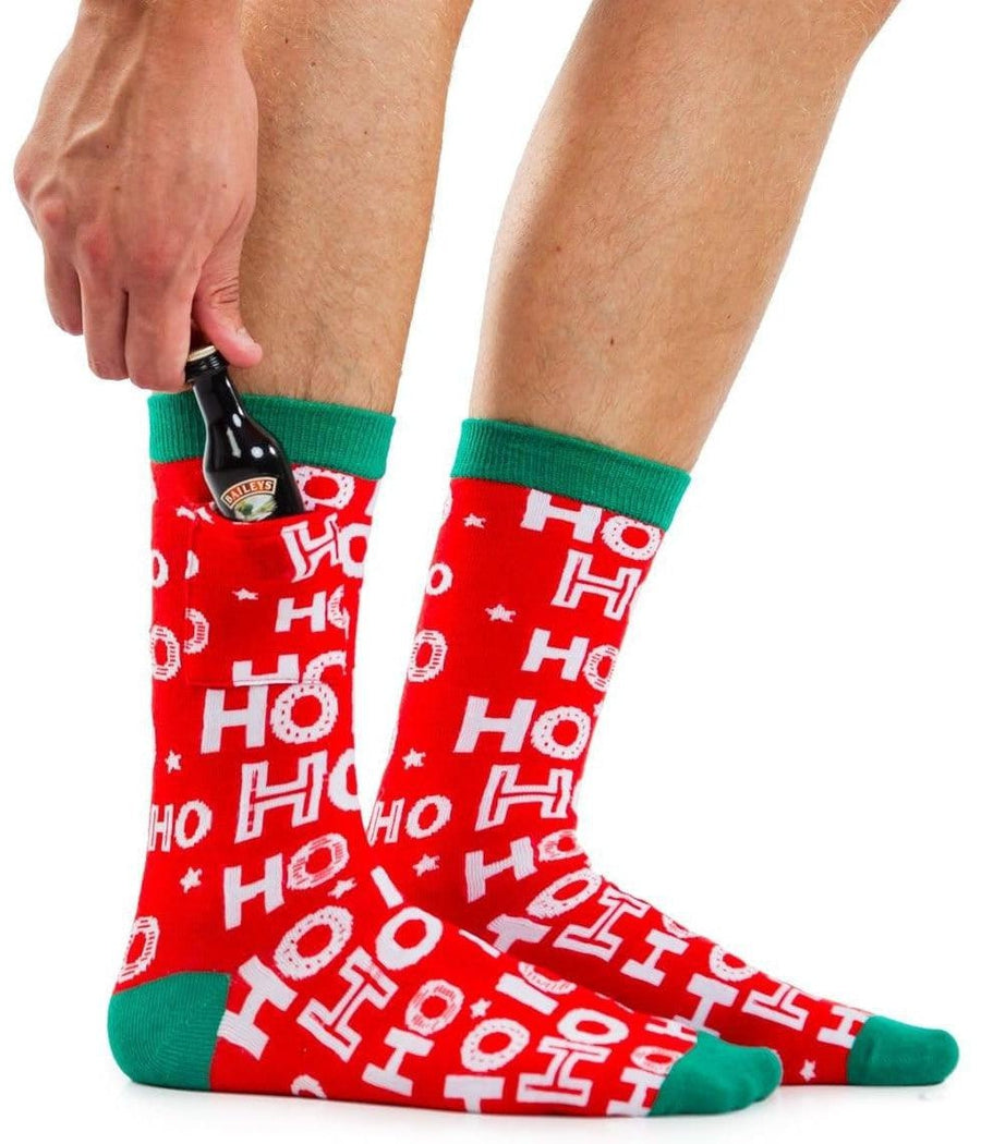 Ho Ho Ho Socks With Pocket: Men's Christmas Outfits