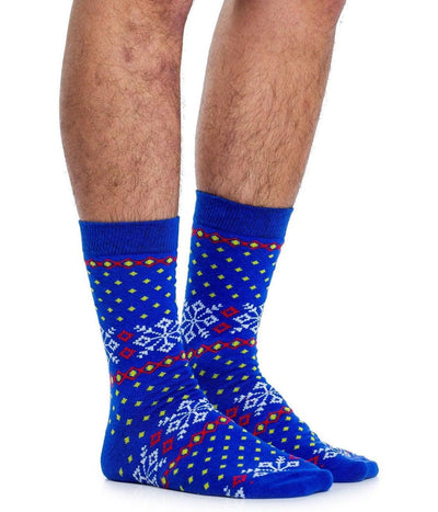Men's Blue Fair Isle Socks (Fits Sizes 8-11M) Image 2::Men's Blue Fair Isle Socks (Fits Sizes 8-11M)