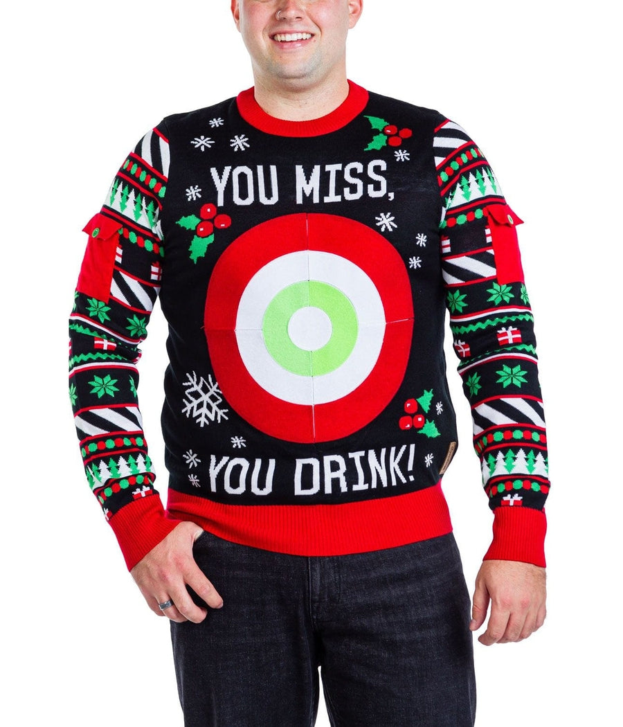 Men's Drinking Game Big and Tall Ugly Christmas Sweater