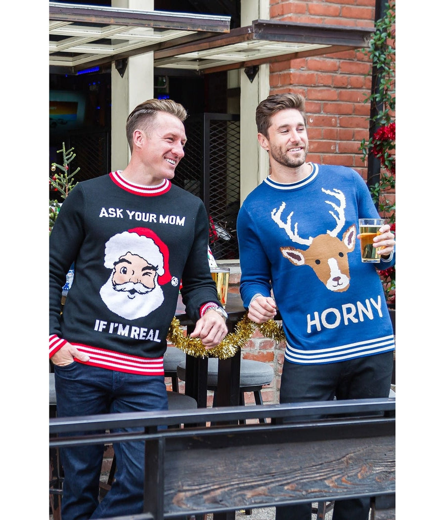 Men's Horny As Buck Ugly Christmas Sweater