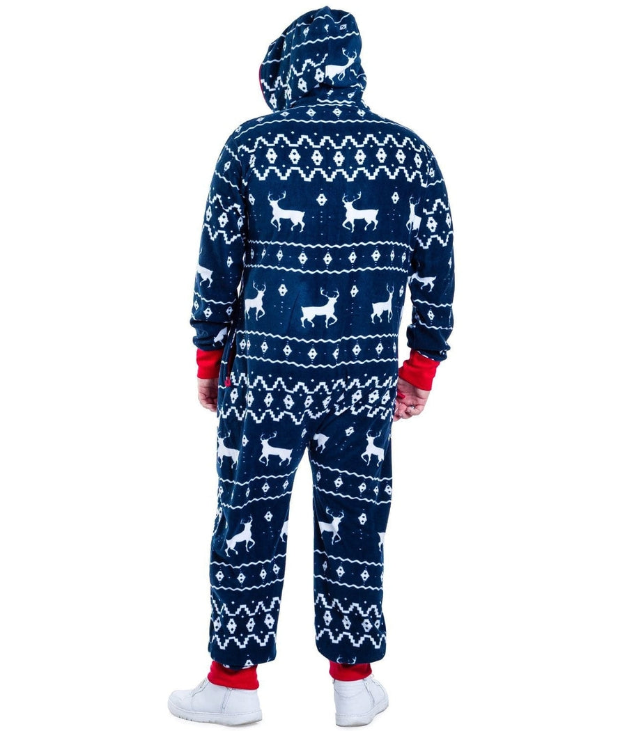 Men's Blue Reindeer Big and Tall Jumpsuit