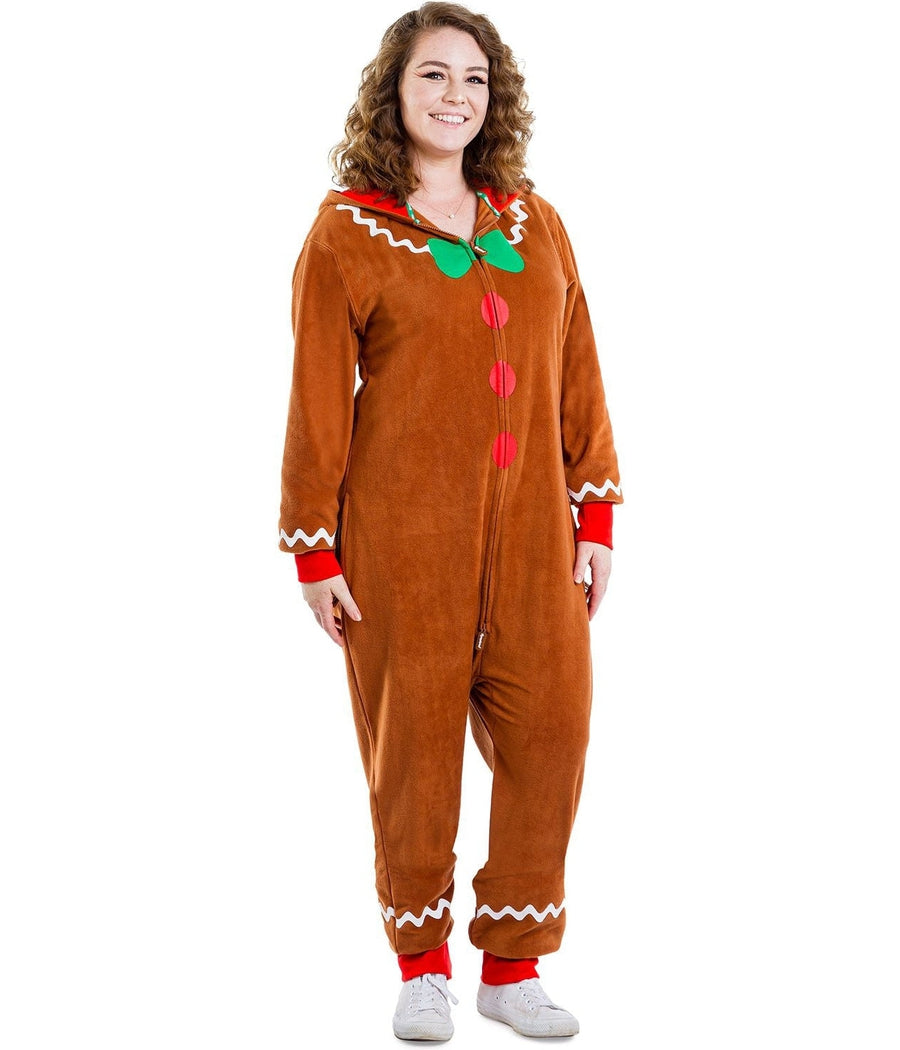 Women's Gingerbread Man Plus Size Jumpsuit Image 3